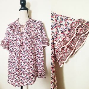 Max Studios Pattern Top || 1x || Flutter Sleeves